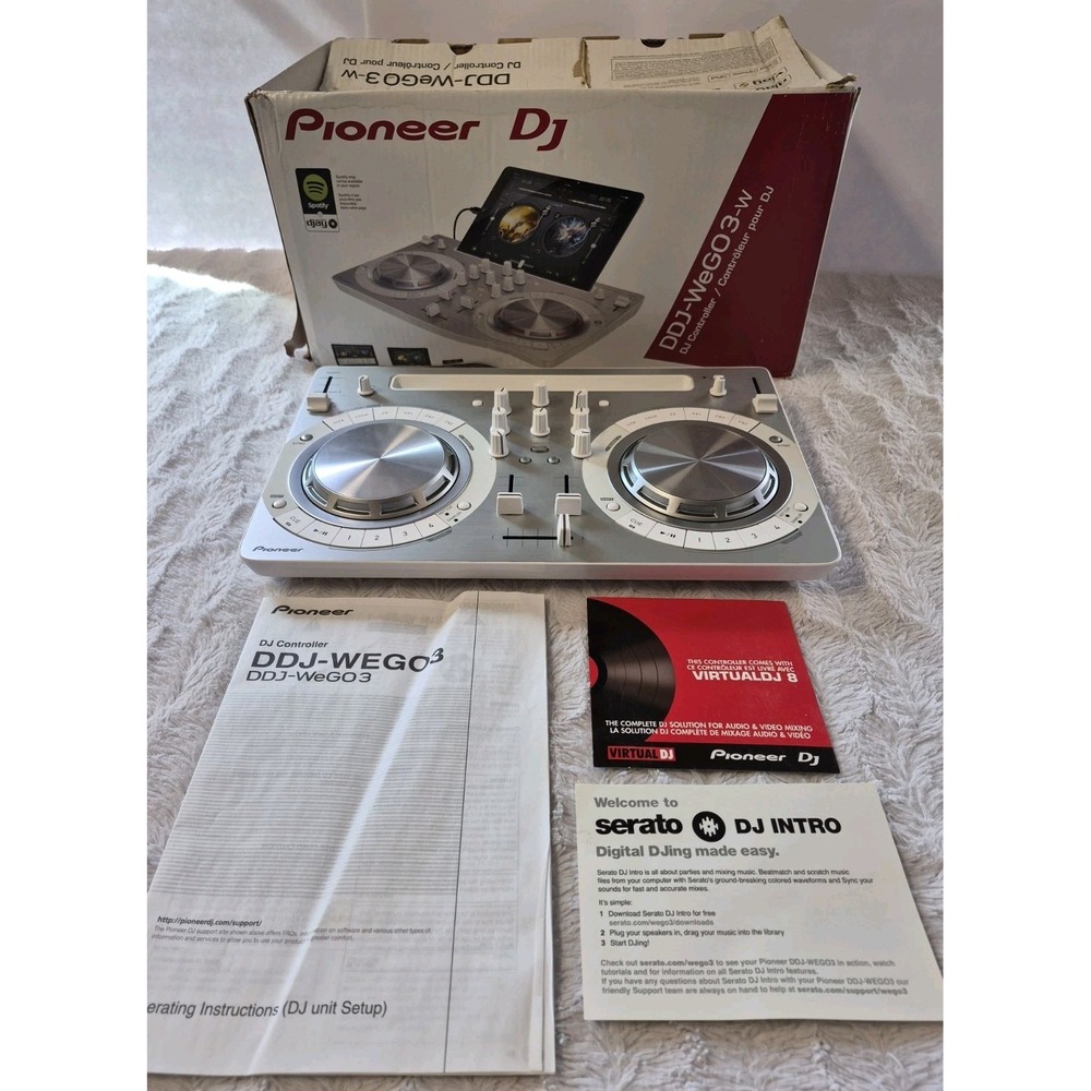Pioneer DDJ-WeGO3-W White DJ Controller 2-Deck USB iOS Compact Tested & Working